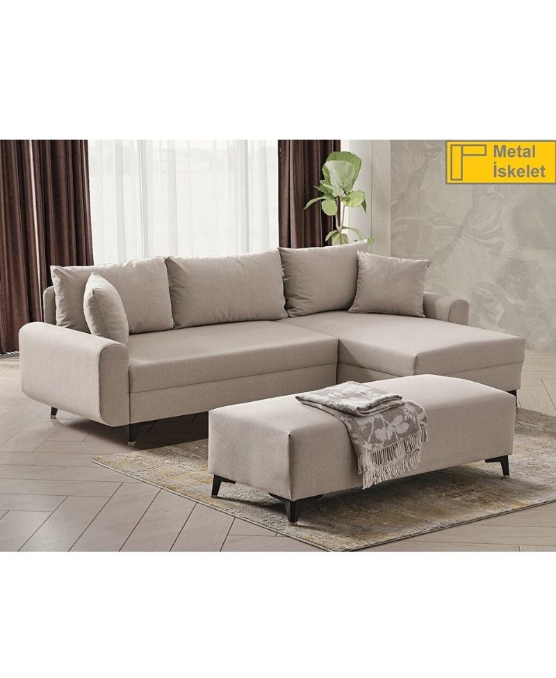 EVİANA Corner Flavia Köşe Takımı Puflu EVİANA Corner Flavia Köşe Takımı Puflu