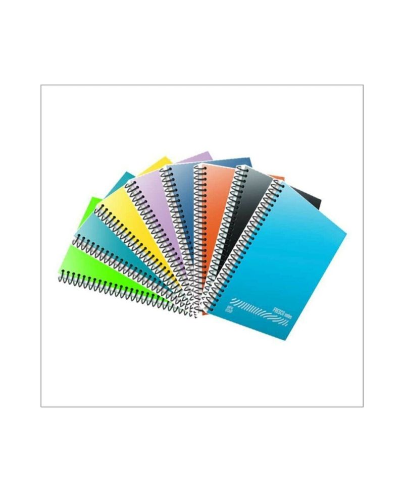 Gıpta Fresco Spiralli PP Kapak A4 96 Yaprak Okul Defteri 4 Kareli + 4 Çizgili 8'li Set